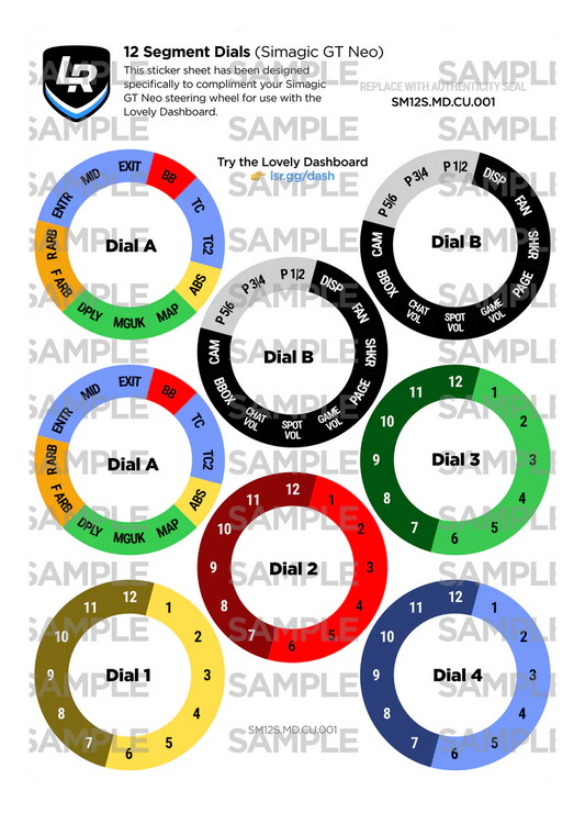 12 Segment Custom Dials (Simagic GT Neo)