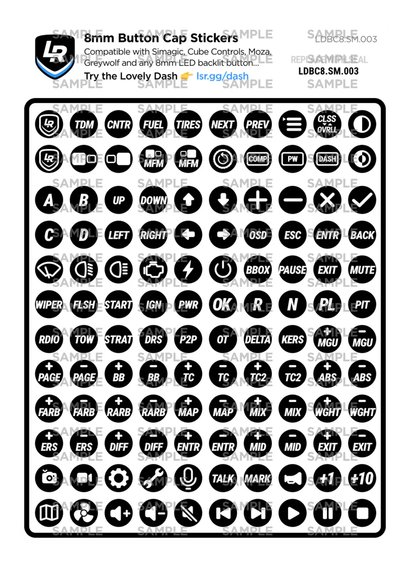 8mm Button Cap Stickers