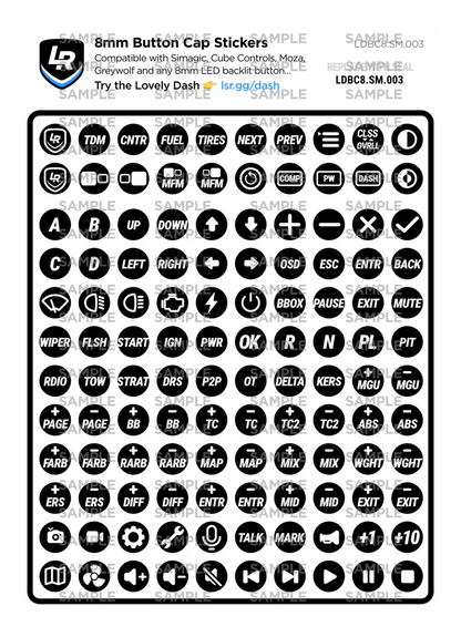8mm Button Cap Stickers