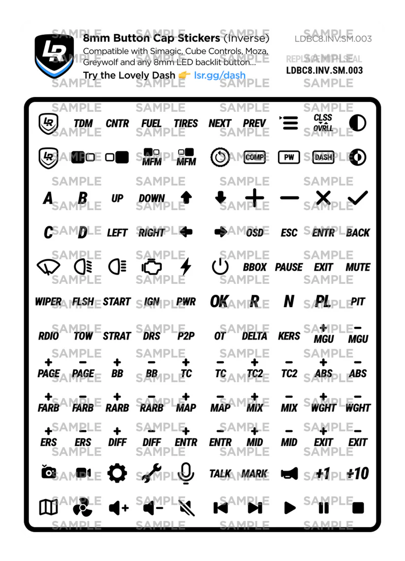 8mm Inverse Button Cap Stickers