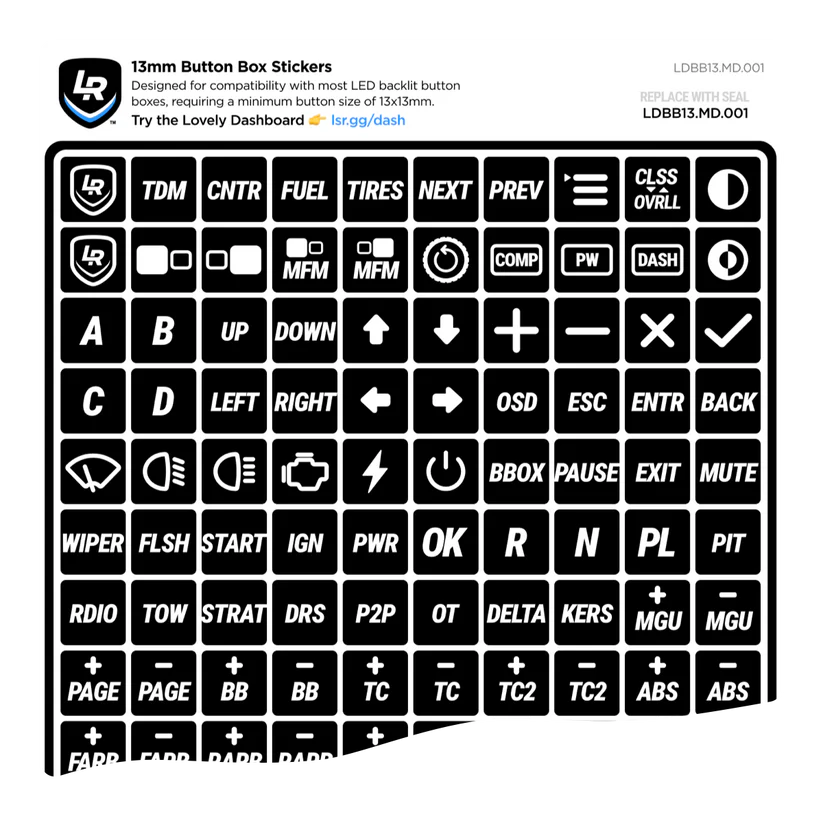 13mm Button Box Stickers