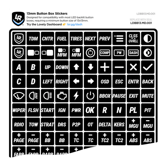 13mm Button Box Stickers
