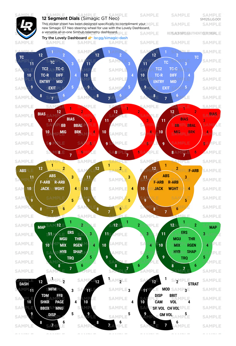 12 Segment Positional Dials (Simagic GT Neo)