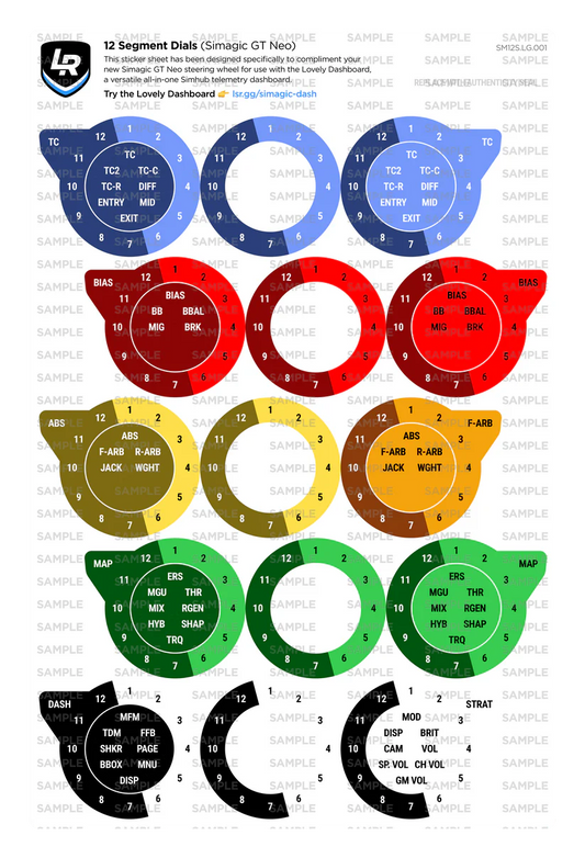 12 Segment Positional Dials (Simagic GT Neo)